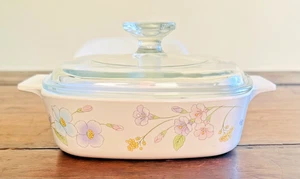 Pastel Bouquet (Corelle) Corning Ware A-1-B 1 litre Casserole Glass Lid - Picture 1 of 6