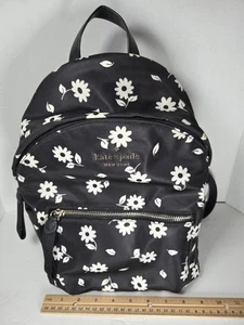 Kate Spade Chelsea The Little Better Nylon Backpack Black Multi Daisy EUC - Picture 1 of 12