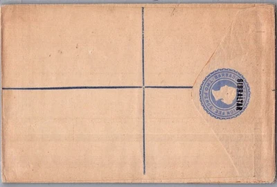 GIBRALTAR BRITISH 1890'S POSTAL HISTORY REGISTERED STATIONERY LETTER 2P UNADDR - Image 1 of 2