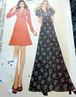 *LOVELY VTG 1970s DRESS McCALLS Sewing Pattern 12/34 - Image 1 of 2