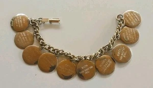 Bracciale vintage dieci comandamenti tono oro con ciondoli tondi spedizione gratuita - Foto 1 di 2