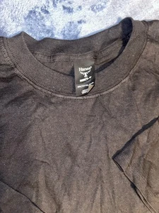 Black 2XLT Hanes 5180 Men's Cotton Crew Neck Short Sleeve Plain Beefy-T Shirt BO - Picture 1 of 3