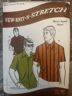 Camisa deportiva vintage 1971 costura tejida N elástica #327 para hombre patrón tallas 40 42 44 46 Foto 1 de 2