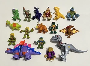 TMNT Teenage Mutant Ninja Turtles Half Shell Heroes Mini Figures Lot Dinosaurs - Picture 1 of 1