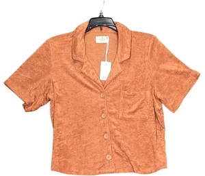 New Marine Layer Shirt Womens Large Terry Out Resort Sierra Pocket Beach Resort - Picture 1 of 9