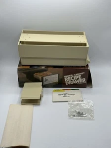 Vintage 1970s Recipe Organizer Box Under Cabinet Recipe Drawer Flambeau Tan - Picture 1 of 11