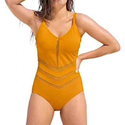 Traje de baño Leonisa x Victoria's Secret malla recorte adelgazante 1 pieza L *costilla dorada* NUEVO Foto 1 de 2