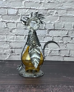 Rustic Farmhouse Metal Chicken Rooster Tea Light Lamp Candle Holder - Picture 1 of 5