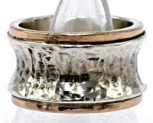 Handgefertigter Silberring gehämmerte Oberfläche 0,925 Sterlingsilber Gr. 54 - Bild 1 von 6