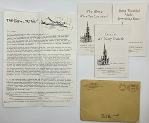 Norman Vincent Peale Letterhead, Signature, Sermon Pamphlets Marble Church - Imagen 1 de 5