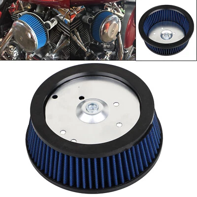 Elemento purificador de aire azul para Harley Softail FXST Dyna FXD Street Bob Wide Glide Foto 1 de 4