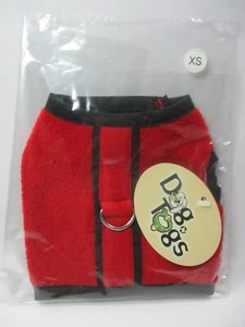 Arnés/chaleco XXS para perros - polar rojo (?) & tela negra - Imagen 1 de 6