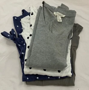 LOT OF 4 WOMEN TUNIC PULLOVER TOPS w LONG SLEEVES-DIFFERENT DESINES-S, M, L-USED - Picture 1 of 10
