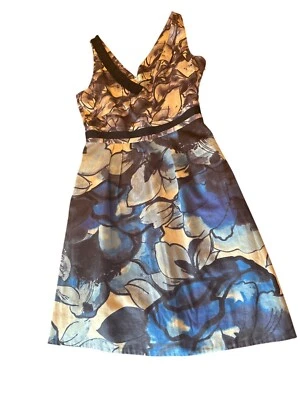 Vestido de algodón sin mangas floral Moulinette Soeurs para mujer talla 6 azul y púrpura Foto 1 de 4