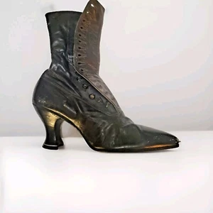 Scarpe stivali donna antichi vittoriani con bottoni neri E.P. REED Rochester NY 5-6 - Foto 1 di 12