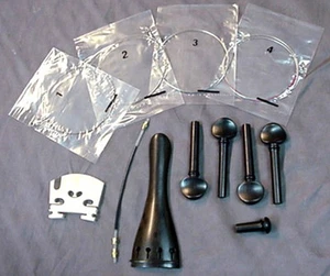 JUEGO DE PIEZAS DE VIOLÍN DE ÉBANO TAMAÑO COMPLETO - Imagen 1 de 4