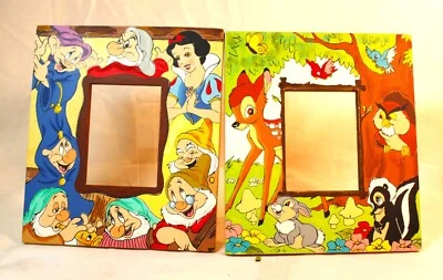 2 marcos de fotos vintage pintados a mano de Disney Blancanieves y Bambi  Foto 1 de 4