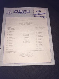 Everton V Sheffield Wednesday 1981 Soccer/football Programme Reserve League - Picture 1 of 1