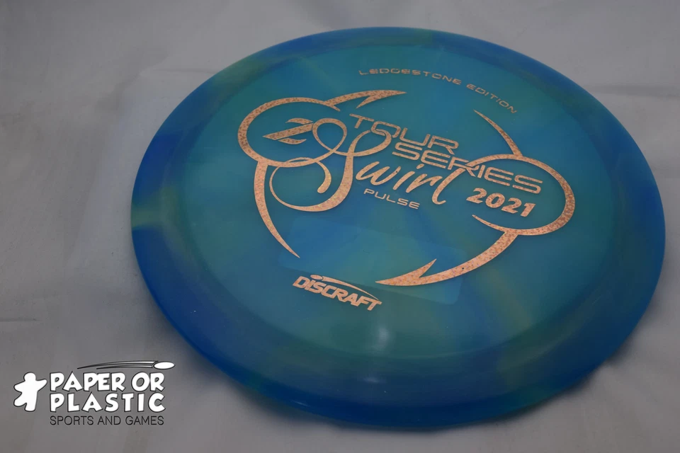 Discraft Ledgestone 2021 Z SWIRL PULSE Disc Golf 173 G Driver Sky Blue NEW Gold - Image 1 of 1