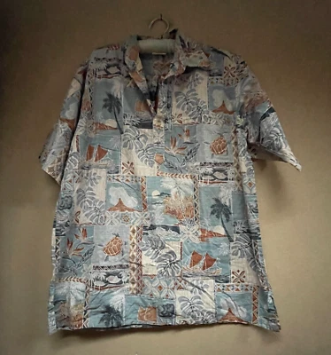 Винтажный Go босиком гавайская традиция рубашка мужской большой короткий рукав пуловер - Изображение 1 из 4