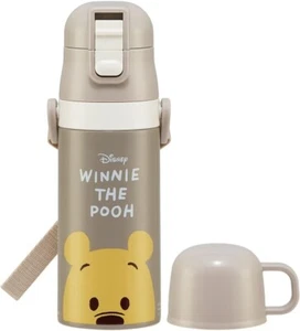 Stainless Steel 2way Straw 410ml Cup 350ml Disney Winnie the Pooh Water Bottle - Picture 1 of 7