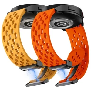 20mm 22mm Hole Silicone Magnetic strap for Samsung Galaxy Watch 6 4 classic - Picture 1 of 13