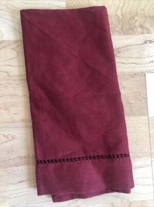 Pottery Barn Hemstitch Linen Dinner Napkin Red 22" x 22" One Piece  - Picture 1 of 6