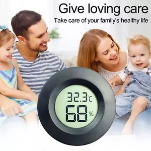 Digital LCD Indoor/Outdoor Round Thermometer Humidity UK Temperature USN - Picture 1 of 10