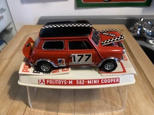 #582 POLITOYS Mini Cooper S mk2 Red black BMC Innocenti 177 GRX195D Rally 1/25 - Foto 1 di 12