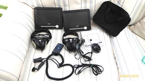BUSH 9" DUAL SCREEN DVD PLAYER FOR THE CAR+HEADPHONE ETC-PICK UP- BUY NOW - Picture 1 of 9