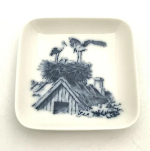 Royal Copenhagen Dish Denmark Square Mini Porcelain Bird Nest on Roof 3 1/4 - Picture 1 of 5