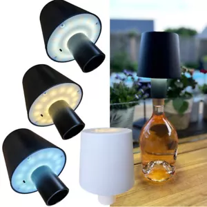 Dimmbare Touch Akku Tischlampe Flaschenaufsatz 24Std Tischleuchte LED Kabellos - Bild 1 von 7