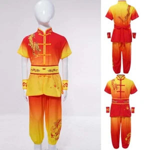 Unisex Kids Suit Kung Fu Set Tracksuits Outfit Girls Costume With Pants Tops - Picture 1 of 40