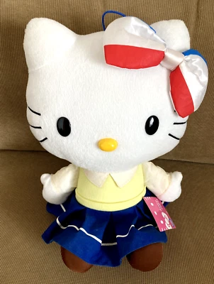 Peluche Sanrio Hello Kitty School Girl Style 14" 2015 molto carino raro Giapp... - Immagine 1 di 4
