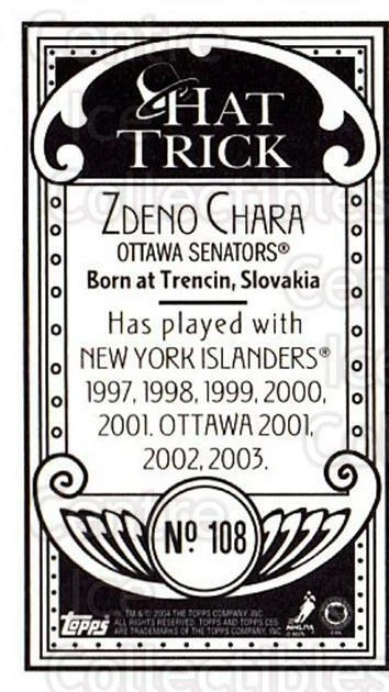 2003-04 Topps C55 Minis Hat Trick #108 Zdeno Chara - Image 1 of 1
