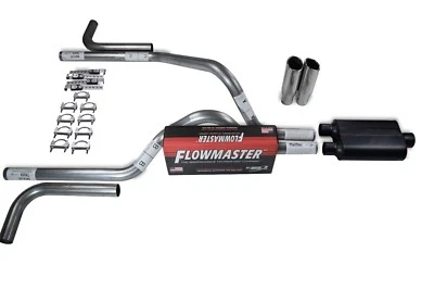 Dodge Dakota 87-96 2.5" Dual Truck Exhaust Kits Flowmaster 40 Side Exit Clamp - Изображение 1 из 4