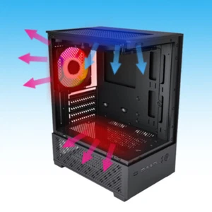 270 Degree Transparent Computer Case PC Tower For M-ATX/ITX Motherboard SSD _wa - Photo 1/12