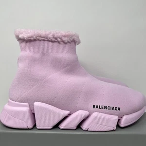 Balenciaga Speed 2.0 LT Women's Knit Fur Lines Sneakers Size 42 EU / 12 US Pink - Picture 1 of 11