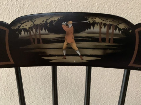 "Rare" Authentic Hitchock Golf Theme Chairs Set of 4 Cover