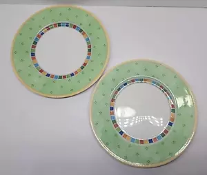 Set Of 2 Villeroy & Boch Twist-Alea Verde Salad Plates 8 5/8" Green Mosaic - Picture 1 of 13