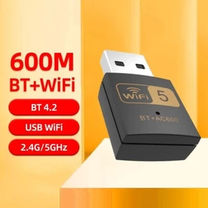 AC 600Mbps WLAN + Bluetooth Stick Dual Band 2.4GHz 5GHz WIFI Dongle USB Wireless - Bild 1 von 6