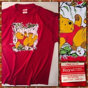 vTg 70s UNUSED Winnie The Pooh Christopher Robin movie USA rare UNUSED T-Shirt L - Picture 1 of 6