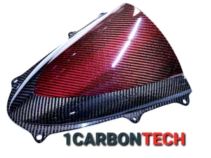 CARBON FIBER HYBRID WINDSCREEN KAWASAKI 06-2023 ZX-14 & ZX-14R 2006-2023 ZZR1400 - Foto 1 di 8
