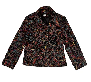 Vintage Mist Multicolor Tweed Wollmischung Blazer 2 Knopf Sakko gefüttert / Taschen - Bild 1 von 15