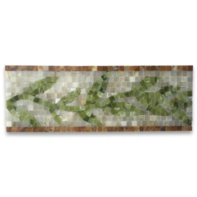 Borde de mosaico de mármol B0055P Listello azulejo esmeralda ónix 4,7x13,4 pulido Foto 1 de 4