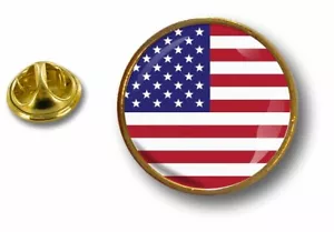 Spilla Pin Badge Pin's IN Metallo Button Bandiera USA Americana Stati Uniti - Foto 1 di 1