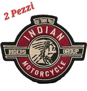 2x Aufnäher Indianer Motorräder, Toppa Ricamata, Rot, 10 x 8 cm Zubehör - Bild 1 von 5