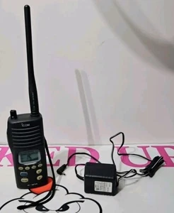 ICOM IC-M3A VHF Marine Transeceiver Handheld W/ Power Cord And Icom FA-SC5V Ant - Picture 1 of 14