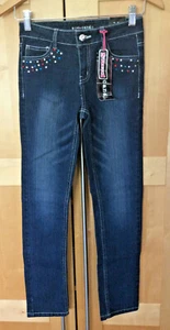 Jeans Eye Candy Bambina Vita Regolabile Strass Bling Blu Lavaggio Nuovo con etichette 12 - Foto 1 di 4