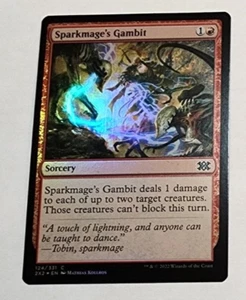 MTG Sparkmages Gambit 124 2X2 Double Masters 2022 Foil Common NM x1 - Picture 1 of 2